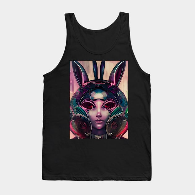 Cyberpunk Bunny is Watching You Tank Top by LyndiiLoubie